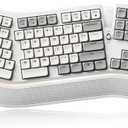 Ergonomic Mechanical Keyboard with Smart Screen & Volume Roller, Wireless 2.4G/Bluetooth/Wired USB-C, 106-Key Low-Profile Switches Hot Swappable, RGB LED Backlit, Web-Based Programmable, Grey