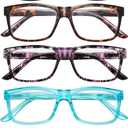 5 Pack Reading Glasses for Women Men Blue Light Blocking - UV Filter Computer Readers,Anti Eyestrain Eyeglasses (Mix, Magnification Strength: 2.0 x)