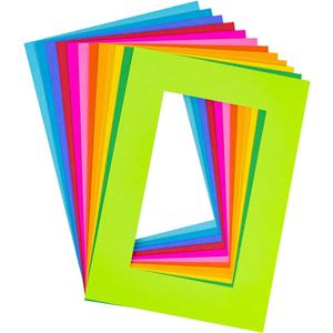Hygloss Products Bright Specialty Frames Cardstock Paper Frame- Small - 4.75 x 6.75 Inches- Center Size of 2.75 x 4.75 Inches - (10-12 Colors)- 48 Count