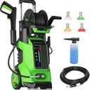 Electric Pressure Washer 5000PSI 3.5GPM with Touch Screen & 5 Nozzles, Portable Design for Car, Patio, and Outdoor Cleaning (Green)