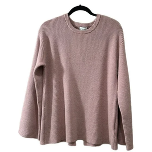 The Drop Women's Crew Neck Long Lantern Sleeve (M, Pink)