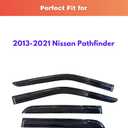 KPY Rain Guards Fit for 2013-2021 Nissan Pathfinder, Out-Channel Window Visors Vent Wind Deflectors 4PC, Car Accessories for 13-21 Pathfinder
