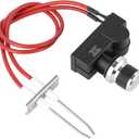 Universal Double Ignition Kit Electronic Igniter, Upgraded Touch Button Propane Gas Grill Igniter with Dual Electrode, 450mm High Spark Plug Wire, Fits for Fireplace, Oven, Heater Kitchen Stove