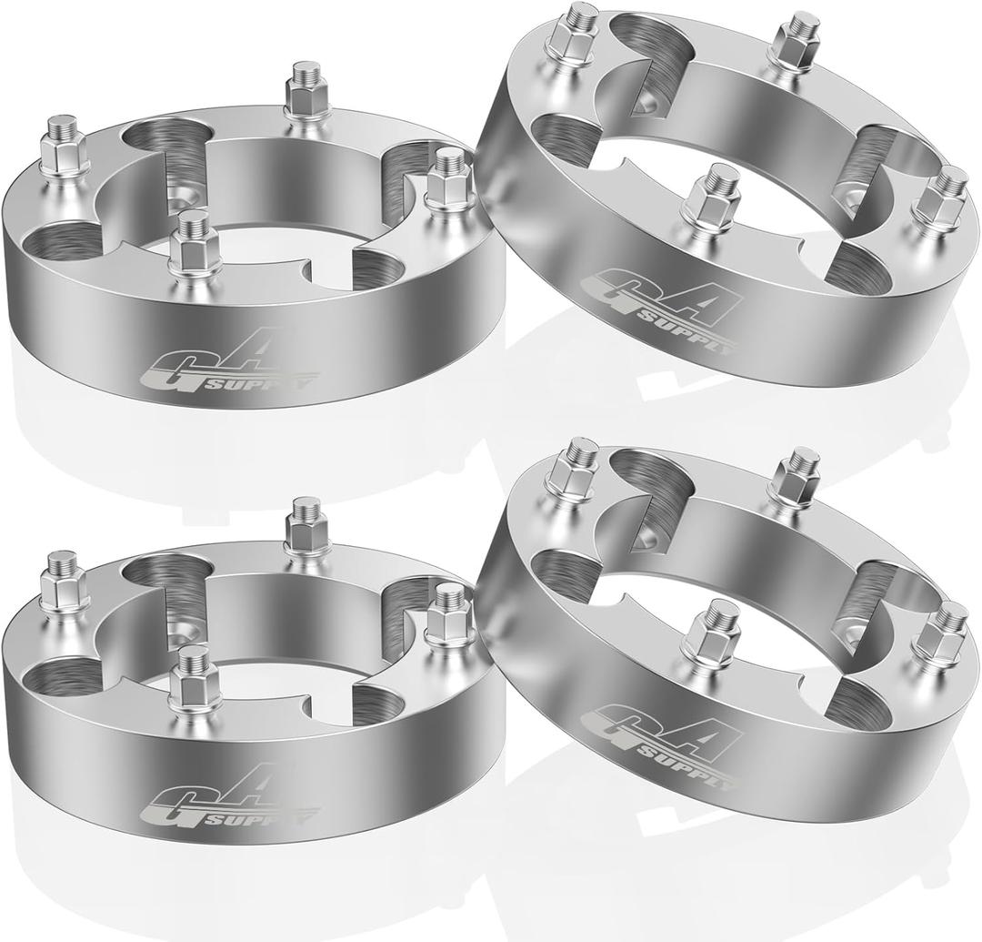 GAsupply 4156 ATV Wheel Spacers 3/8"-24 Studs, 1.5 inch 38mm 4 Lug Wheel Spacer Adapters 131mm Hub Bore, 4 Pcs (Chrome)
