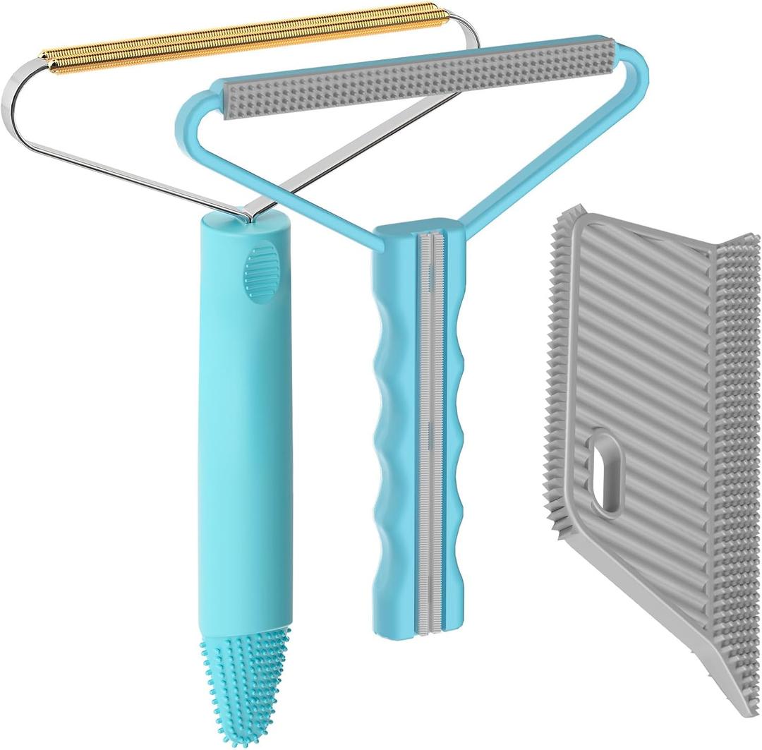 Pet Hair Removal Tool,Carpet Rake,Pet Hair Remover,Lint Remover,Pet Hair Removal Soft Rubber Sheet,Pet Hair Remover for Couch,Lint Shaver,Dog Hair Remover and Cat Hair Remover(3Pcs)