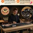 TERENCE V50 Portable 88 Key Weighted Keyboard,Upgraded Foldable Keyboard Piano 88 Keys with 2*15W Speakers,Touch-Sensitive Panel,Video&Audio Recording,MIDI,Pedal Support for Beginners&Advancer(Black)