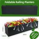 2 Pack Metal Railing Planter Box, 30 Inch Balcony Planters with Adjustable Brackets, Large Hanging Planters for Outdoor Fence Deck