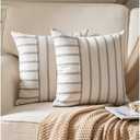 Caflife Boho Throw Pillow Covers 33x13 Soft Farmhouse Decorative Couch Pillow Cases Grey Striped Pillow Covers Neutral Cushion Covers for Sofa Bed Living Room Home Decor