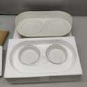 Raised Cat Food and Water Bowl Set - Elevated Ceramic Dishes With Non-Slip Stand and Splash Guard for Small Dogs - 2 x 480 ML (16.2 OZ) (White)