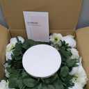 NUPTIO Large Flower Centerpieces for Tables: 17.7 inch Diameter White Artificial Flower Ball Arrangement for Wedding Party Centerpiece - 2 Pcs Fake Floral Rose for Bridal Shower Decorations