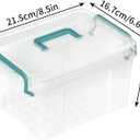 Covetree 7 Pack Small Storage Bins Plastic Storage Container Stackable Box with Lids,with Handle Clear Plastic Container for Suitable for Storing Snacks, Tools, Cosmetics, Toys