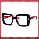 Zeelool Fashion Oversized Square Blue Light Blocking Glasses for Women Men ZJGA574067 (Black)