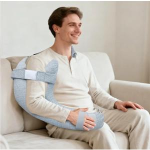 RoamReady Rotator Cuff Pillow, Removable Shoulder Support Pillow for Frozen Shoulder Relief, Post Arm Surgery Recovery Supplies, Broken Arm Cushion for Pain Relief and Side Sleeping, Light Gray