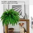 GYERB 48" Large Artificial Boston Fern Plants for Outdoor Indoor, Fake Ferns for Front Porch Hanging, Faux Greenery Bushes for Home Garden Office Decor, Silk Fern with Realistic Fronds, 88 Branches