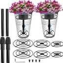 VICAMB 2 Pack Adjustable 6-10.5in Plant Risers for Inside Pots,Metal Planter Lift Inserts Fillers Risers for Tall Square Round Taper Large Pots(5.9" 7.87" 9.84" Base or Top)