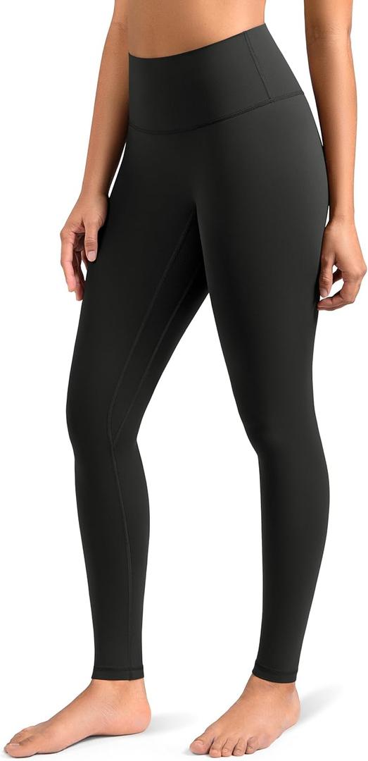 Colorfulkoala Dreamlux No Front Seam Leggings for Women 25"/28" Inseam, High Waisted Buttery Soft Yoga Pants (Small, Black)