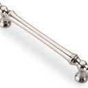 Asidrama 6 Pack 5 Inch(128mm) Brushed Satin Nickel Kitchen Cabinet Handles, Cabinet Pulls Kitchen Cabinet Hardware for Cupboard Drawer Pulls (5" Hole Center)