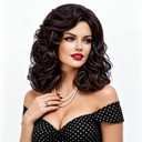16 Inches Dark Brown Wigs for Women Long Brown Wavy Synthetic Natural Wig for 70s 80s Cosplay,Halloween,Daily Use