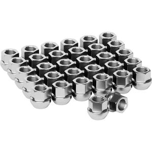 9/16"-18 Open End Lug Nuts - 32pcs OEM Wheel Lug Nuts Compatible with 75-97 F-250/F-350, 02-10 Ram 1500/2500/3500, 05-11 Dakota, 04-09 Durango Chrome Wheel Nuts