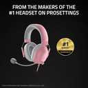 Razer BlackShark V2 X Gaming Headset: 7.1 Surround Sound - 50mm Drivers - Memory Foam Cushions - for PC, PS4, PS5, Switch - 3.5mm Audio Jack - Quartz Pink