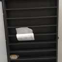 tonchean Shot Glass Display Case 72 Large Capacity Wooden Shot Glass Holder Wall Mounted Shadow box Bar Cabinet with Acrylic Lockable Door and Removeable Shelves, 26.85"x17.5" x 3.35", Black