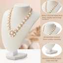 Huquary 12 Pcs Necklace Stand Display Jewelry Bust Necklace Stand Jewelry Photography Props for Selling Home Store Trade Show (Beige,Velvet)