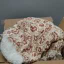 Creative Co-Op Woven Cotton and Sherpa Throw Blanket, Natural, Tan and Rose