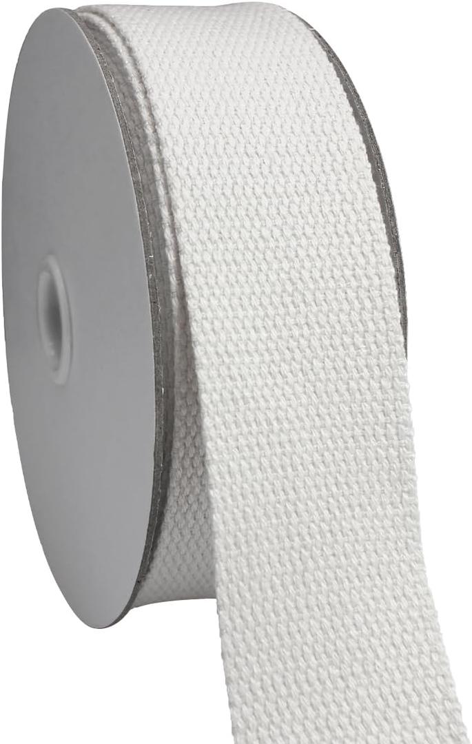 White Cotton Webbing Straps 1.5 inch for Sewing 10 Yards 1-1/2 inch Flat Heavy Weave Straps for Bags-Clothes-Pet Collars-Totes-DIY Crafts Straps Supplies