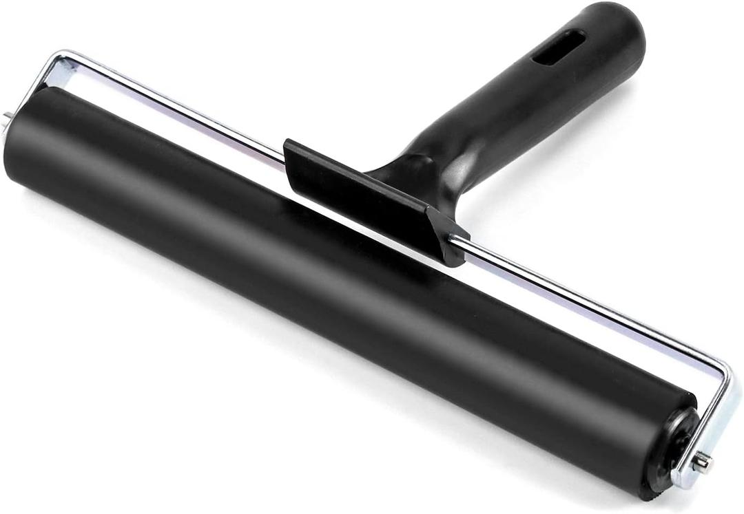 QWORK 8 Inch Rubber Roller, Tape Roller for Print, Tape, Wallpapers, Scrapbooks