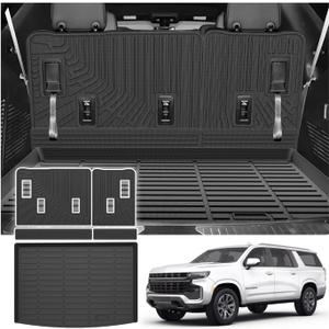 Cargo Liner for Chevy/Chevrolet Suburban & GMC Yukon XL 2021-2025 2026, All Weather Cargo Mats for Suburban Accessories, Heavy Duty TPE Trunk Mat, Car Accessories