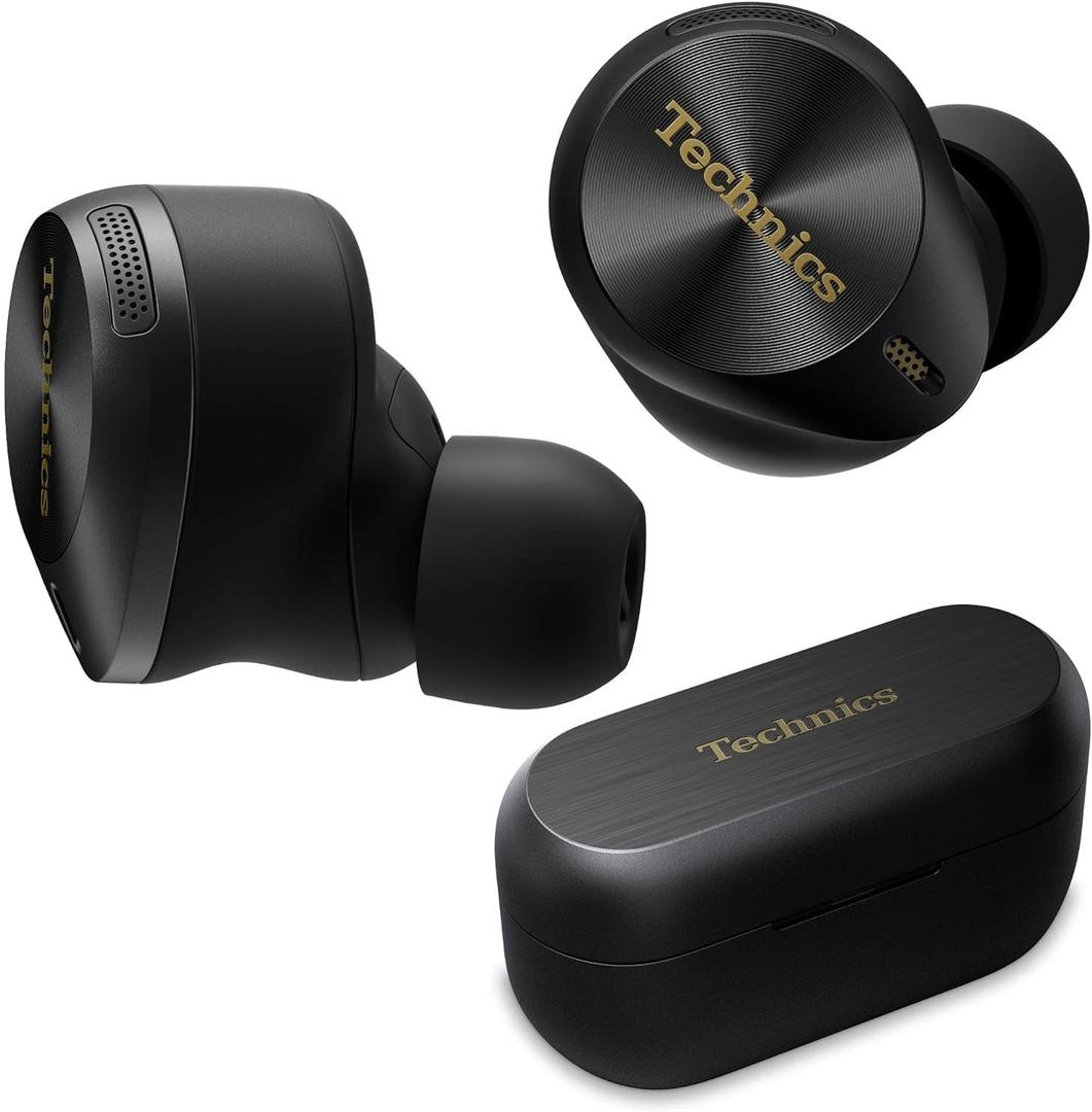 Technics Premium Hi-Fi True Wireless Bluetooth Earbuds with Advanced Noise Cancelling, 3 Device Multipoint Connectivity, Hi-Res Audio + Enhanced Calling Wireless Earbuds - EAH-AZ80-K (Black) Technics Premium Hi-Fi True Wireless Bluetooth Earbuds with Advanced Noise Cancelling, 3 Device Multipoint Connectivity, Hi-Res Audio + Enhanced Calling Wireless Earbuds - EAH-AZ80-K (Black)