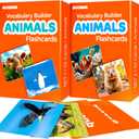 QUOKKA 104 Animal Flash Cards Set Kids and Adults Vocabulary Builder for ABA Therapy, Early Childhood Education, ESL Teaching Picture Cards for Speech Therapy and Vocabulary Building Activities 2 Set