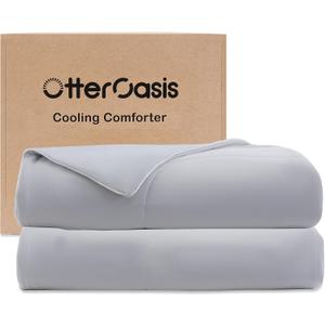 Cooling Comforter Twin Size for Hot Sleepers, 68"x90" Summer Cooling Blanket for Night Sweats, Silk Soft Lightweight Breathable All-Season Grey Cooling Quilt Blanket