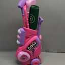 Liberry Toddler Golf Set with Putting Mat for 2 3 4 Years Old Boys Girls, Upgraded Kids Golf Cart with Unique Shoulder Strap Design, Indoor and Outdoor Golf Toys Gifts (Pink)