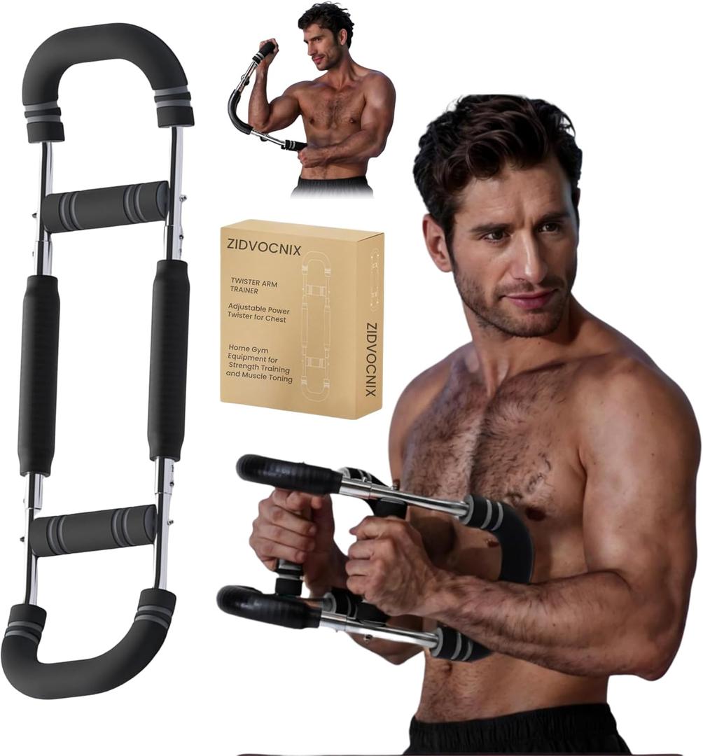 Twister Arm Trainer for Men, Adjustable Chest Workout Equipment, Mr Sculpt Gorilla Bar, Flexbar Arm & Forearm Strength Trainer for Home Gym Muscle Building