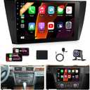 2+32GB Car Radio for BMW 3 Series 325i 328i 335i 2005-2011 (E90/E91/E92/E93) with CarPlay Android Auto - 9 Inch Touch Screen Head Unit Stereo with in-Dash GPS Bluetooth WiFi FM Backup Camera (4-Core 2GB+4GB)
