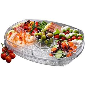 Prodyne SB-5 Flip-Lid Appetizers On Ice, 15", Clear