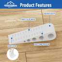 HOMOTEK 6 Pack Wedge Rubber Door Stops Door Chucks Stoppers Wall Protector for Floor & Bottom of Door with Self Adhesive White Holder, 5" x1-9/16 x1-5/16 (White)