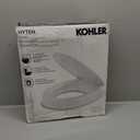 KOHLER 25876-0 Hyten 3" Height, Elevated Soft Close Round Toilet Seat, Contoured Seat with Grip-Tight Bumpers, Quick-Attach Hardware, White