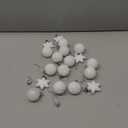 Christmas Balls White Flocked Christmas Tree Ornaments Assortment for Xmas Tree Holiday Decor