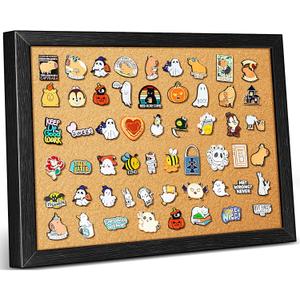 tutata Enamel Pin Display Board, 16'' x 12'' Pin Display Frame, Lapel Pin Holder, Wall Mounted Cork Board for Brooch Pin Storage