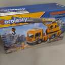 Large Crane Truck Toy with Extendable Crane Arm, Lights & Siren Sounds, Assemble & DIY Truck Engineering Vehicle Toy for Boys Girls Christmas Birthday Gifts Kids Toys for 3 4 5 6 7 8 Years Old