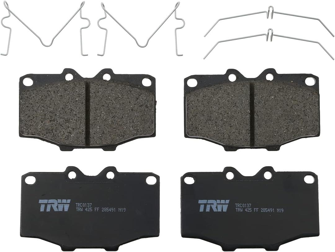 TRW Pro TRC0137 Disc Brake Pad Set For Toyota Pickup 1985-1988, Front, And Other Applications
