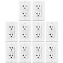 10 Pack GFCI Outlets 20 Amp, Non-Tamper Resistant, Decor GFI Receptacles with LED Indicator, Ground Fault Circuit Interrupter, Wallplate Included, ETL Listed, White