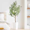 YOLEO Artificial Olive Tree 4FT Tall Faux Silk Plant for Home Office Indoor Decor Fake Olive Tree with Lifelike Olive Leaves
