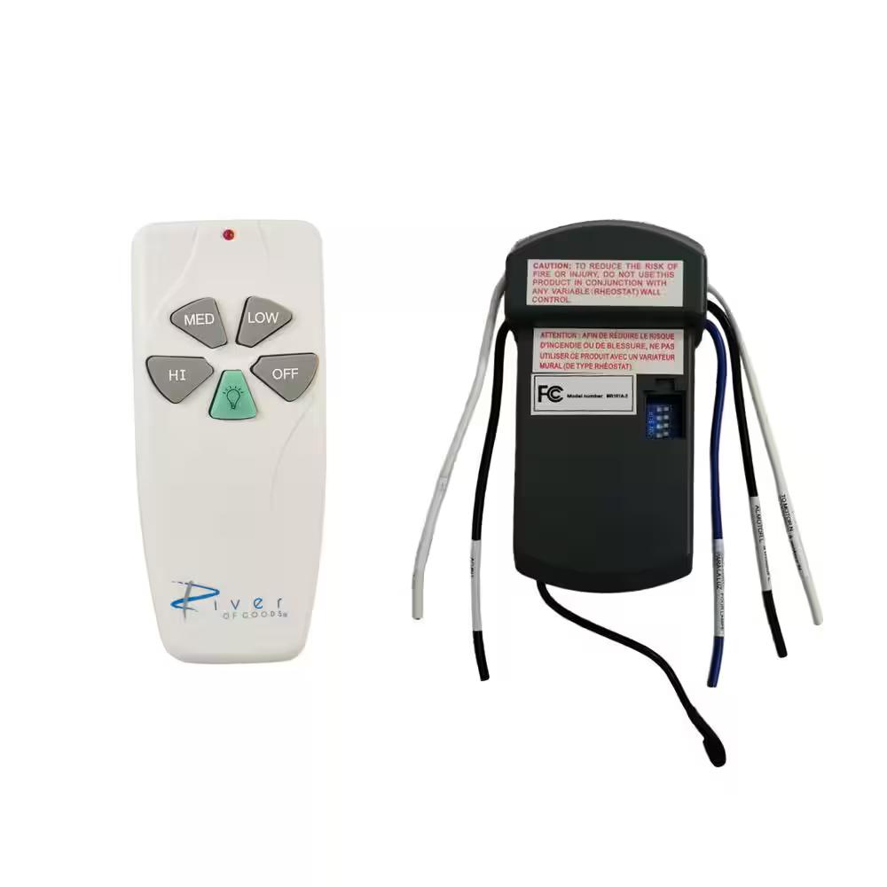 River of Goods
3-Speed Ceiling Fan Handheld Remote Control and Receiver Kit, White