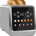 Touch Screen Toaster 2 Slice, Bagel Toaster with LCD Display, Stainless Steel Smart Digital Toasters with Single Slot Toasting,Memory Function