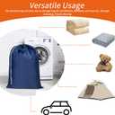 Polecasa Extra Heavy Duty Large Laundry Bag with Sturdy Handles and Drawstring Closure, 28 x 36 inches Durable Storage Bags for Basket, Hamper, College, Dorm, Travel, Navy