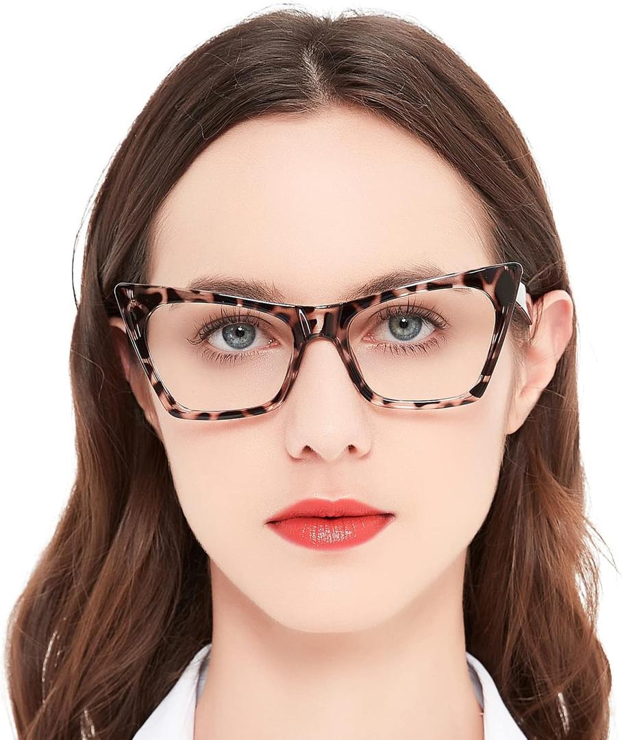 OCCI CHIARI Oversized Cat Eye Reading Glassesfor Women Retro Strong Reader 1.0 1.5 2.0 2.5 3.0 3.5 4.0 (Gray)