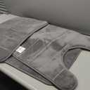 Yimobra Memory Foam Bath Mat Set 3 Pieces- Super Soft Absorbent Quick Dry Bathroom Rug Sets, Machine Washable Non Slip Floor Carpet for Tub Shower, Vanity & Toilet Base, Gray (31.5''x20'' +17''x24'' + 24''x20'', Grey)